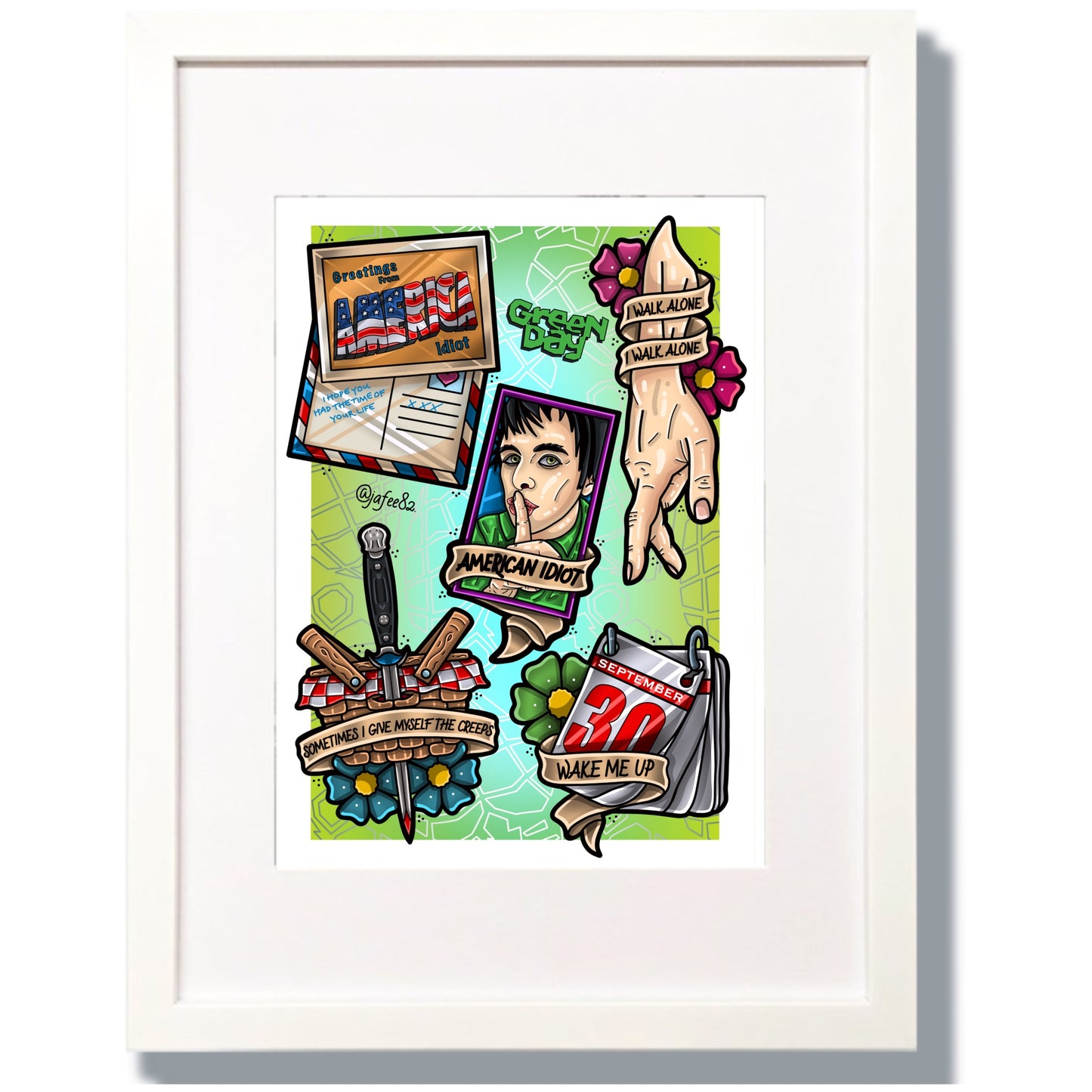 Greenday Inspired Tattoo Flash Sheet