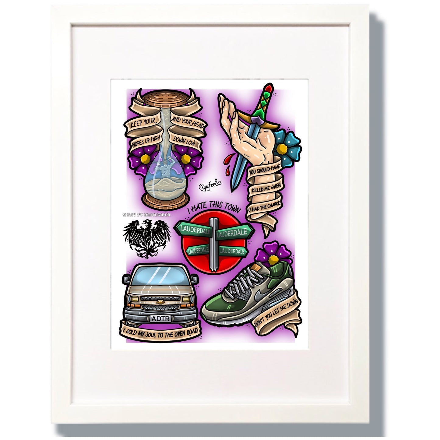 A Day To Remember Inspired Tattoo Flash Sheet