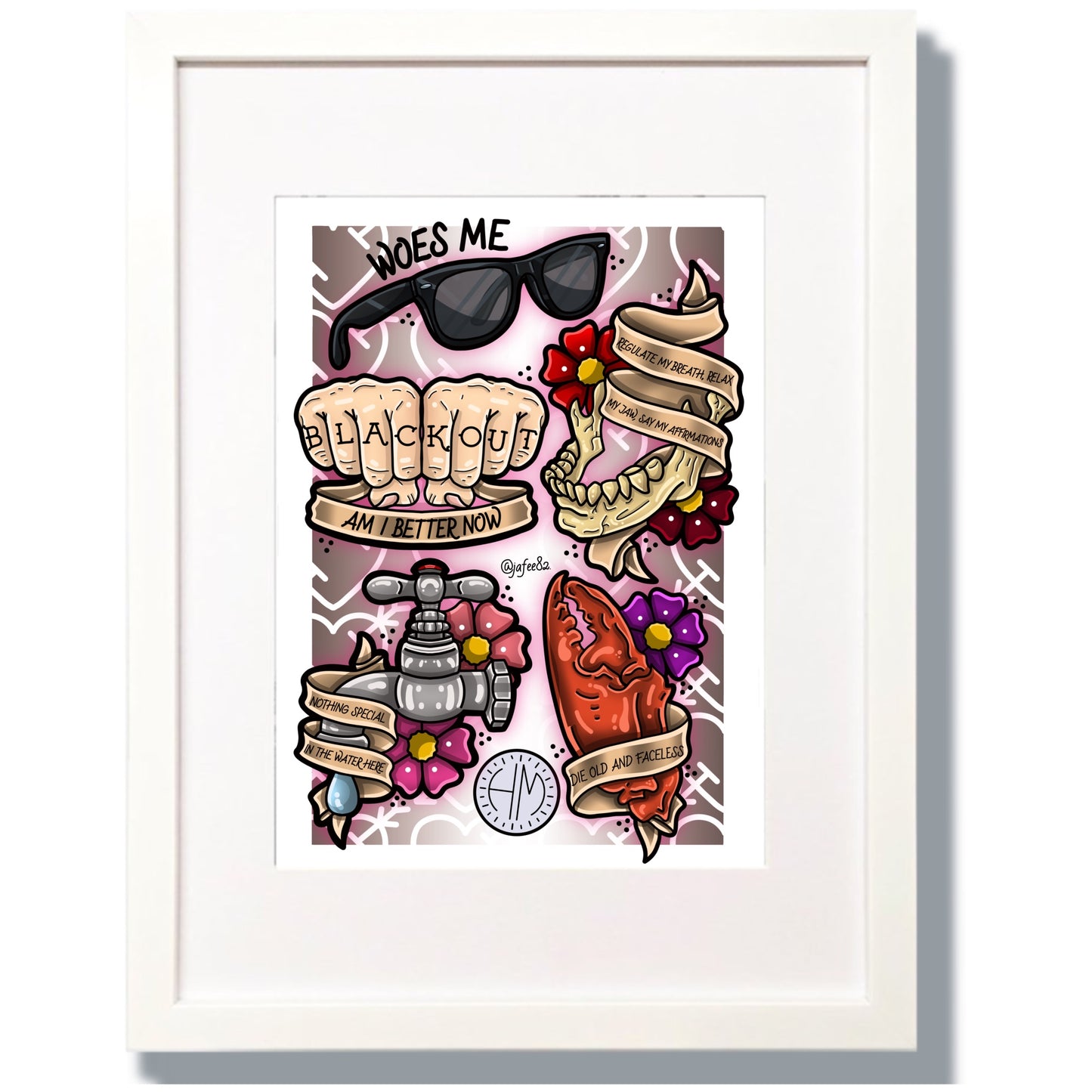 Hot Mulligan Inspired Tattoo Flash Sheet