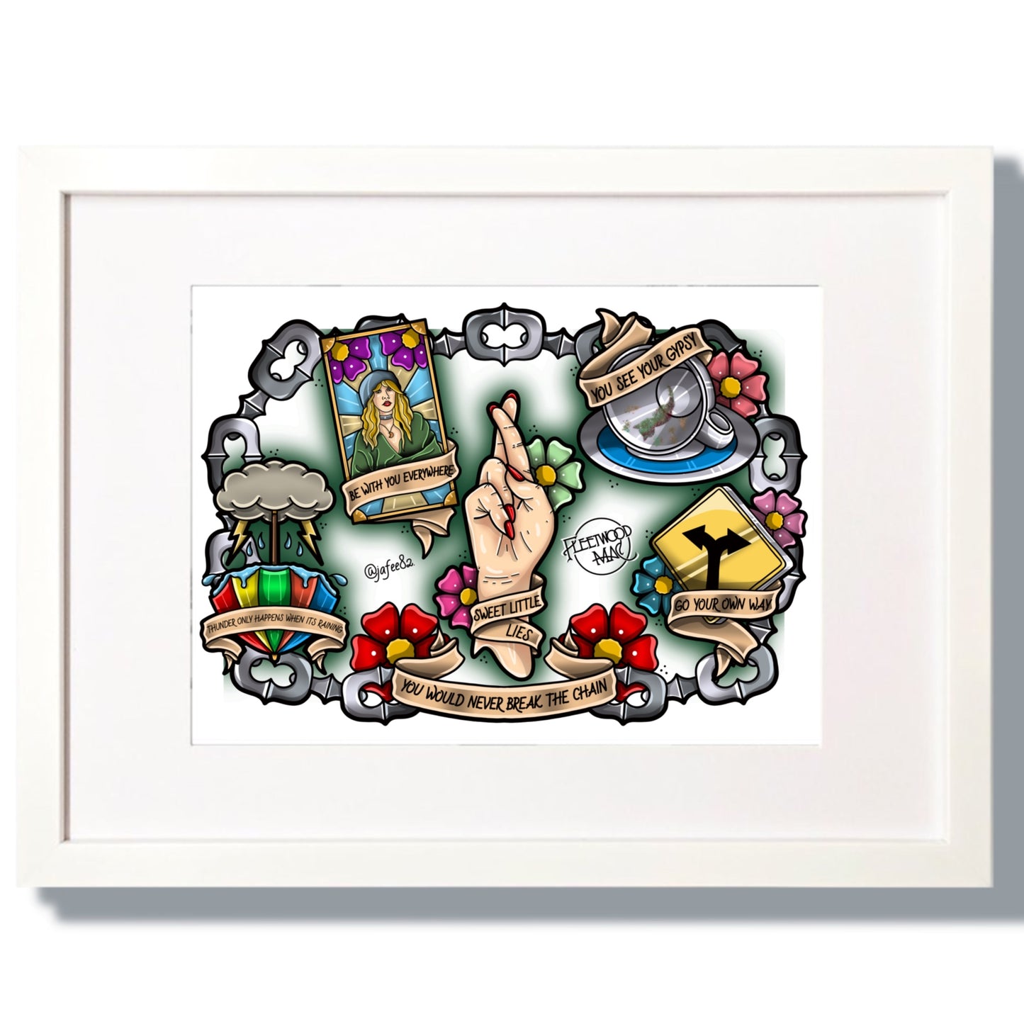 Fleetwood Mac Inspired Tattoo Flash Sheet