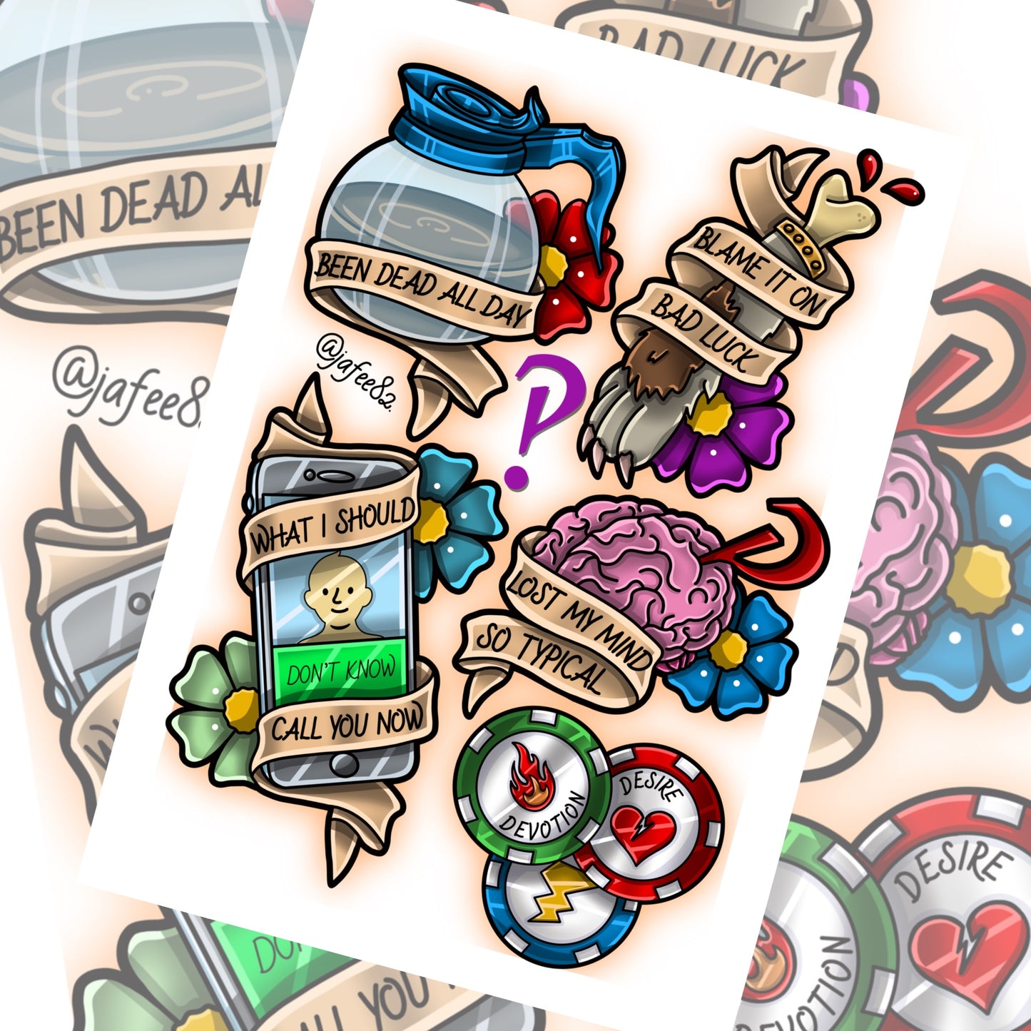 Bayside Inspired Tattoo Flash Sheet