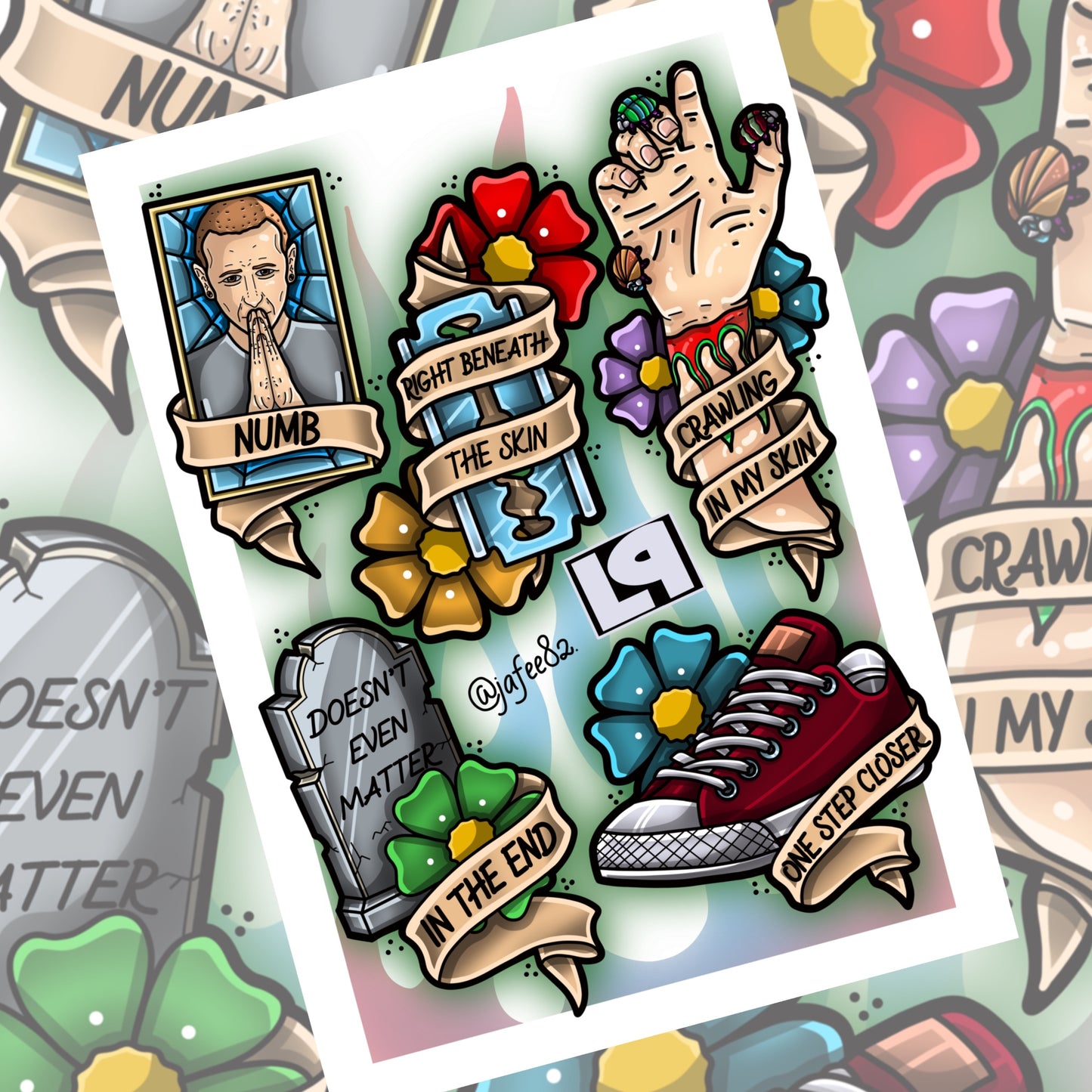 Linkin Park Inspired Tattoo Flash Sheet
